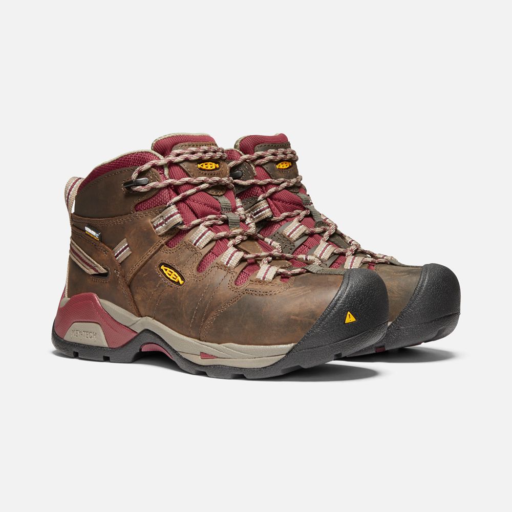 Botte de Travail Keen Femme Marron | Detroit Xt Waterproof (Steel Toe) | ZFEXK-2045